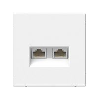 Розетка компьютерная без рамки Systeme Electric ArtGallery  2-м. RJ45 CAT 6А белый картинка